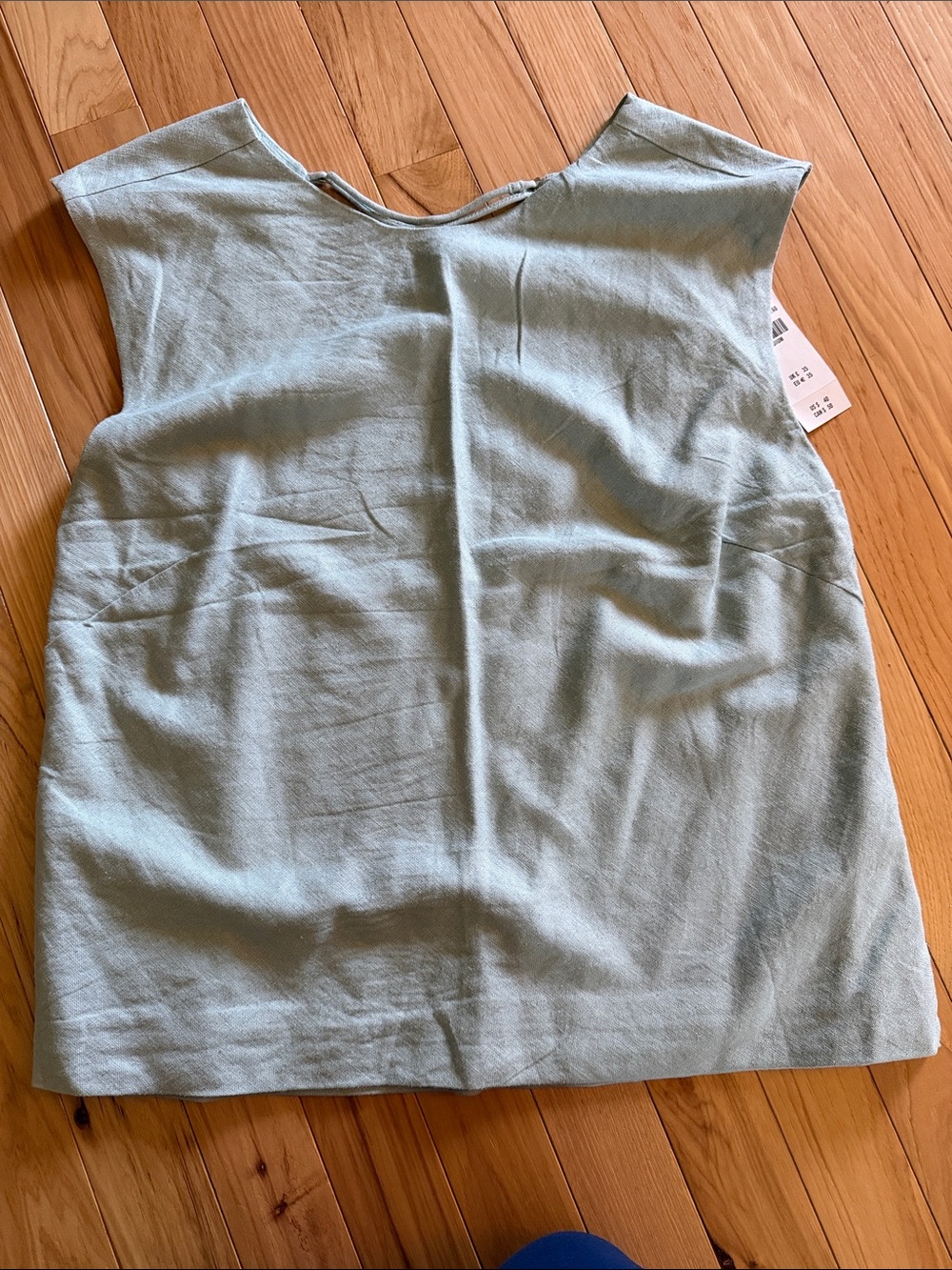 Abercrombie & Fitch Light Blue Linen Sleeveless Boatneck Blouse